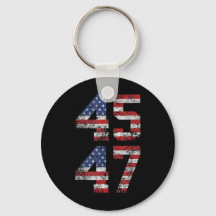 2024 45 47 Vintage American Flag Retro 4547 Us 202 Keychain