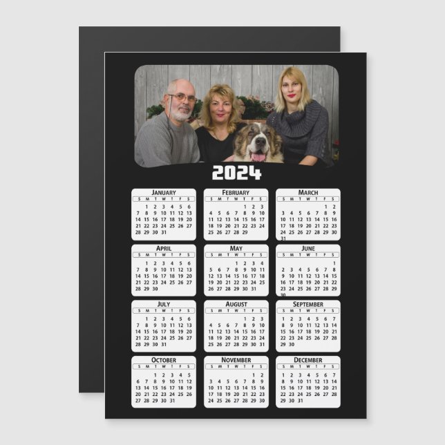 2024 - Add Your Photo - Calendar - Black and White (Front/Back)