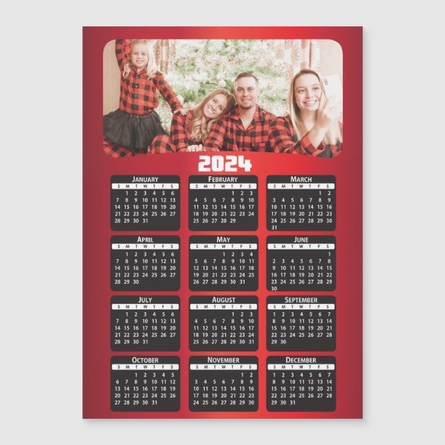 2024 - Ajouter Votre Photo - Calendrier Magnet Pho (Devant)