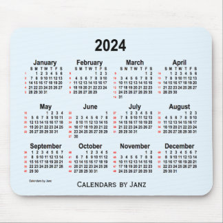 2024 Alice Blue 52 Weeks Calendar by Janz Mouse Pad