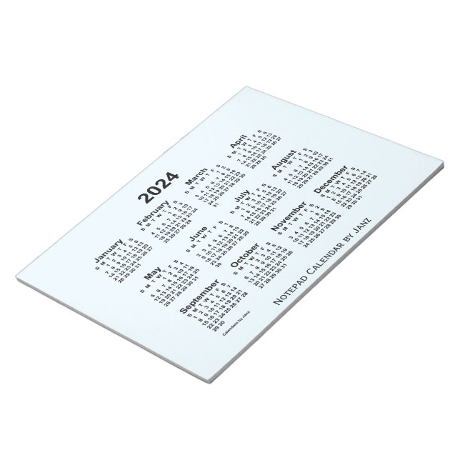 2024 Alice Blue Calendar by Janz Large Notepad (Angled)