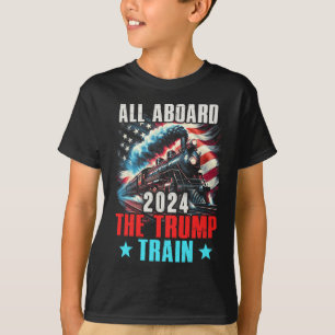 2024 All Aboard The Trump Train Us American Flag T-Shirt