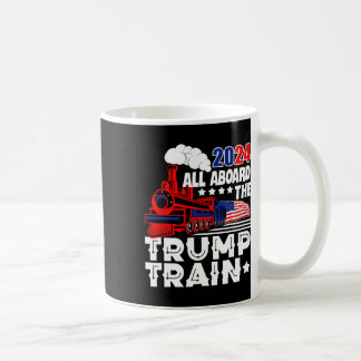2024 All Aboard The Trump Train Usa American Flag  Coffee Mug