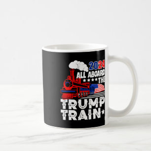 2024 All Aboard The Trump Train Usa American Flag  Coffee Mug