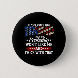 2024 American Flag 4th Of July Trump 2024  2 Inch Round Button