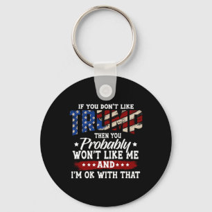2024 American Flag 4th Of July Trump 2024  Keychain