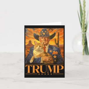 2024 And Cat Western Cowboy Patriotic 4th Of July Card