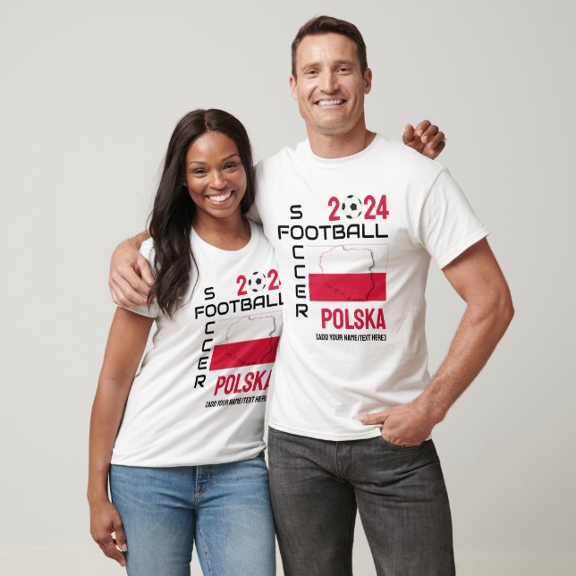 2024 ANY YEAR POLAND Soccer Football Custom Name  T-Shirt (Unisex)