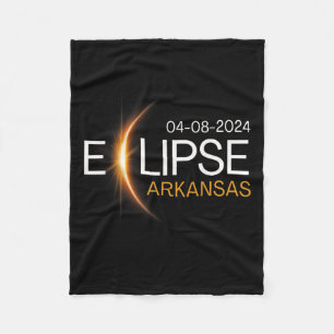 2024 Arkansas Totality Eclipse Arkansas Solar 2024 Fleece Blanket