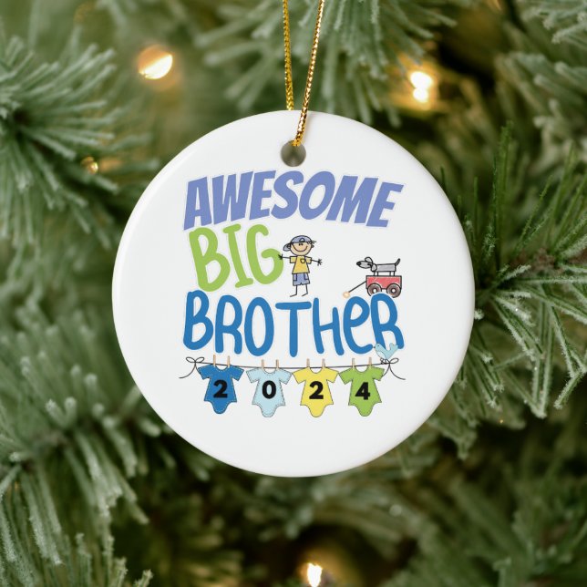 2024 Awesome Big Brother Ceramic Ornament (Tree)