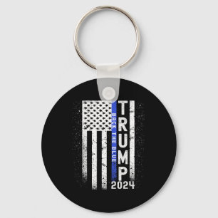 2024 Back The Blue American Flag Blue Line 4th Of  Keychain