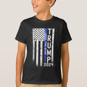 2024 Back The Blue American Flag Blue Line 4th Of T-Shirt