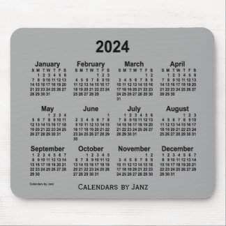 2024 Battleship Grey Calendar by Janz Mouse Pad