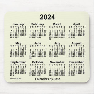 2024 Beige Calendar by Janz Mouse Pad