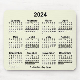 2024 Beige Calendar by Janz Mouse Pad
