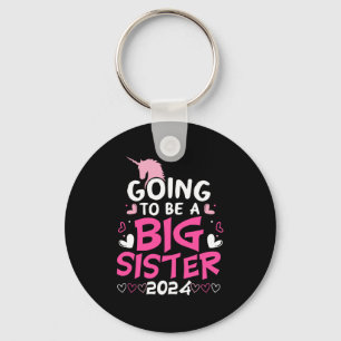 2024 Big Sister Unicorn Hearts Keychain