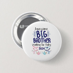 2024 Big Sister Waiting for New Baby Sibling 2 Inch Round Button