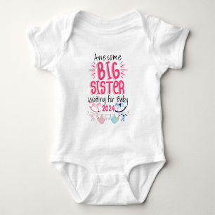 2024 Big Sister Waiting for New Baby Sibling Bodysuit
