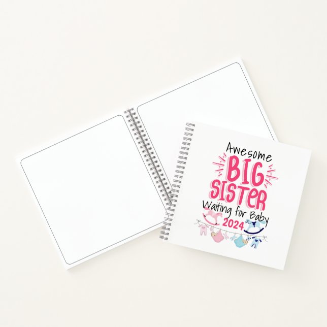 2024 Big Sister Waiting for New Baby Sibling Notebook (Inside)