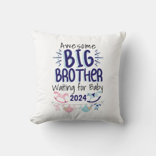 2024 Big Sister Waiting for New Baby Sibling Throw Pillow