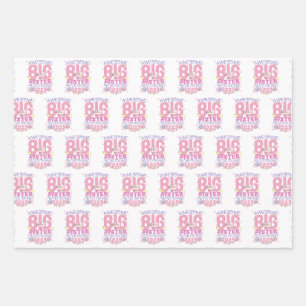 2024 Big Sister Waiting for New Baby Wrapping Paper Sheet