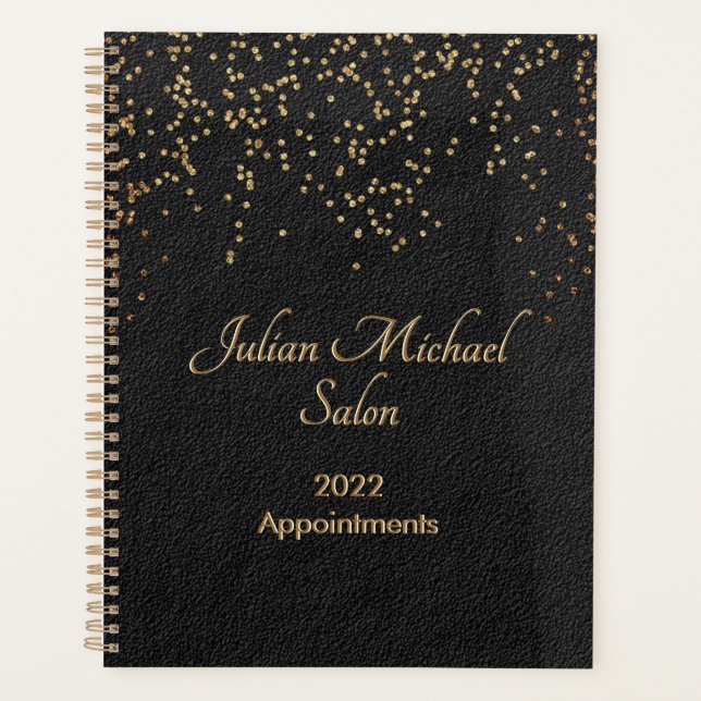 2024 Black Gold Appointment Book Salon Hair Planner (Front)