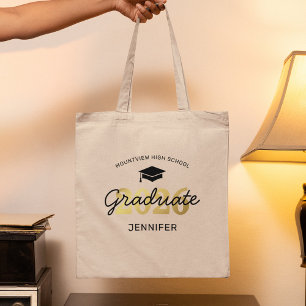 2024 Black Gold Graduate Gift Tote Bag