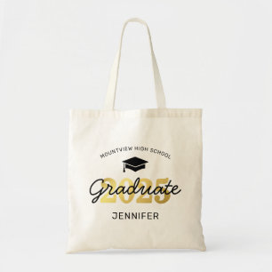 2024 Black Gold Graduate Gift Tote Bag