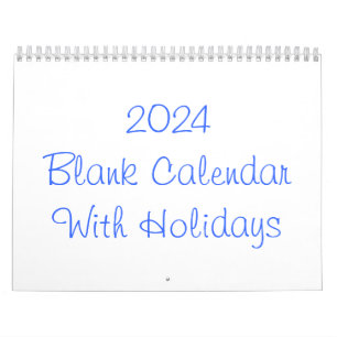 2024 Blank Calendar With Holidays