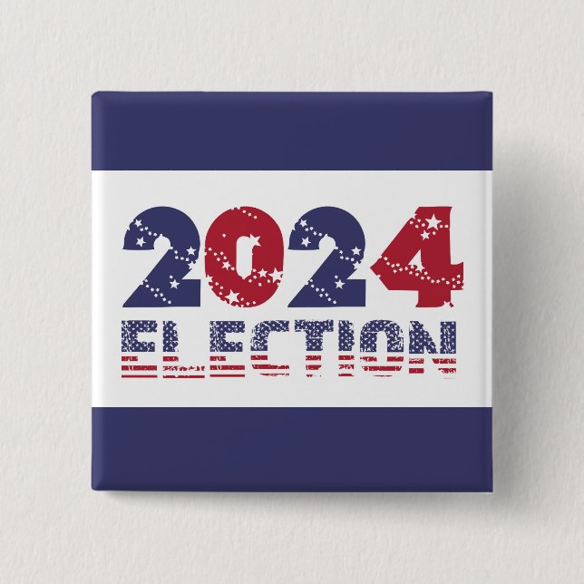 2024 Blue Election 2 Inch Square Button (Front)