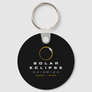 2024 Burnet Texas Solar Eclipse Keychain