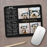 2024 Calendar - 4 photo collage modern script text Mouse Pad<br><div class="desc">A 2024 calendar with a place for 4 photos. You can add a name,  monogram or other custom text. The calendar is uncluttered and easy to read. You can change the background color if you click on the customize link and go to the advanced design area.</div>