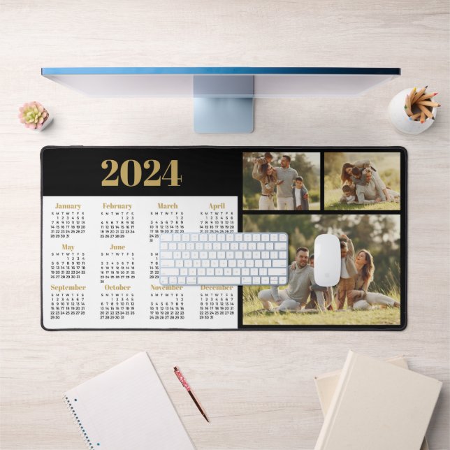 2024 Calendar and Photo Collage Desk Mat (Office 1)