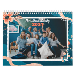 2024 Calendar Floral Custom Family Photo