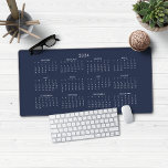 2024 Calendar Full Year Modern Classic Desk Mat<br><div class="desc">2024 Calendar Full Year Minimalist Classic Style Desk Mat Mouse Pad. This version is in chic navy blue,  but the colours can easily be customized! Please contact us at cedarandstring@gmail.com if you need assistance with the design or matching products.</div>