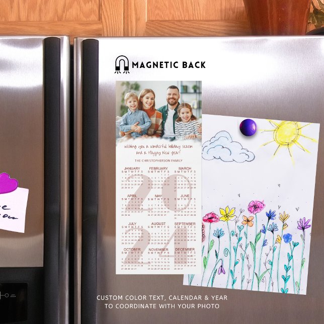 2024 Calendar Photo Custom Colour Christmas Card (Creator Uploaded)