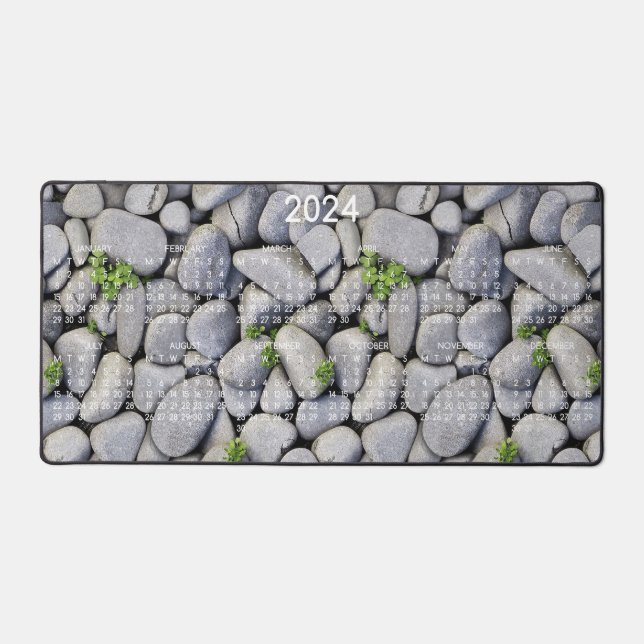 2024 Calendar Rustic Country Nature Rock Photo Desk Mat (Front)