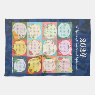 2024 Calendar Seasonal Splendour Kitchen Towel