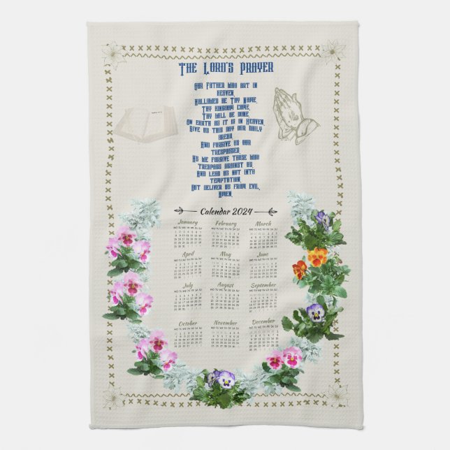 2024 Calendar Towel The Lord's Prayer  (Vertical)
