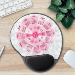2024 Calendar Unique Round Boho Pink Flower Gel Mouse Pad<br><div class="desc">Keep track of the date in 2024 with this beautiful calendar mousepad. This unique design forms the shape of a flower, with the calendar months in a circle on its petals. It has a retro hippie / bohemian look, with a marbled background. The colours are all shades of pink, white,...</div>
