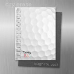 2024 Calendar with a golf ball - bubble months Magnetic Dry Erase Sheet<br><div class="desc">A 2024 calendar with a golf ball in the background. For advanced users,  you can go to the advanced design area and change colours of the calendar.</div>