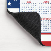 2024 Calendar with American Flag - Red White Blue Mouse Pad (Corner)