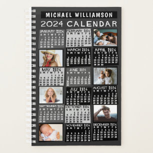 2024 Calendrier Black Mod 12 Photo Nom Du Collage 