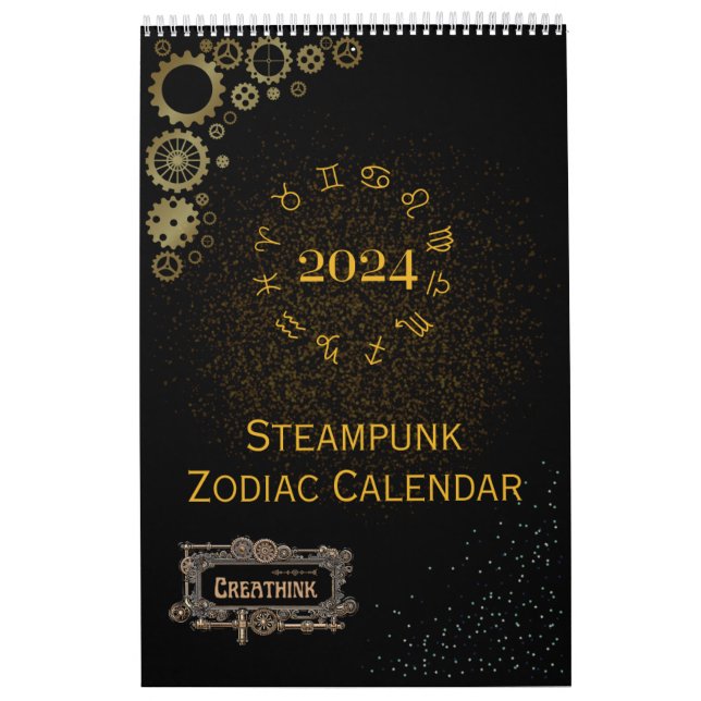 2024 Calendrier de Steampunk Astrologie Signes zod (Protection)