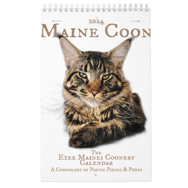 2024 Calendrier Maine Coon chats & chatons, poésie (Protection)