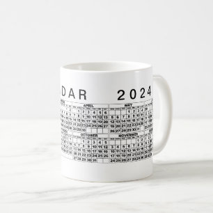 2024 Calendrier Mug noir blanc