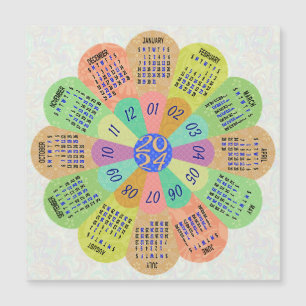 2024 Calendrier Unique Boho Retro Flower Magnet