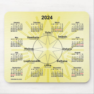 2024 Celtic Wheel of the Year Calendar by Janz Mouse Pad
