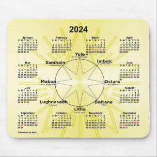 2024 Celtic Wheel of the Year Calendar by Janz Mouse Pad