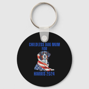 2024 Childless Dog Mom For Harris 2024  Keychain